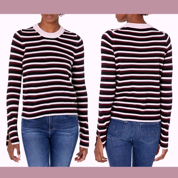 NWT $375 3.1 Phillip Lim [ XS ]‎ Cashmere Striped Sweater in Red/Pink/Blue - Picture 1 of 13